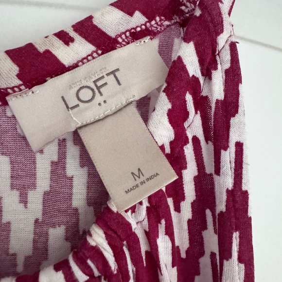 Medium Red/White LOFT Striped Tank with sequins - Picture 2 of 3